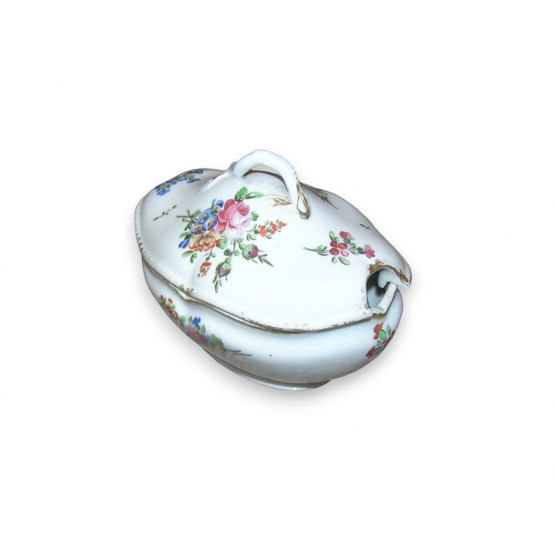 Confiturier en porcelaine (réparé)