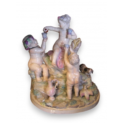 Groupe en faïence \"Bacchus\"