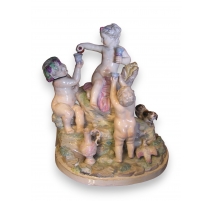 Groupe en faïence "Bacchus"