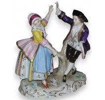 Statue "Femme et homme", en porcelaine