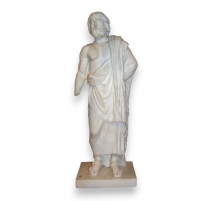 Statue en marbre blanc, tête d'époque grecque