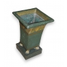 Vase en tôle peinte vert