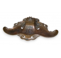 Encrier-plumier Art Nouveau en étain