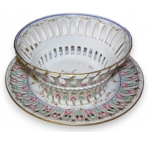 Corbeille avec présentoir en porcelaine