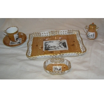 Service with tray, cups