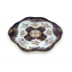 Plat en porcelaine, décor floral bleu