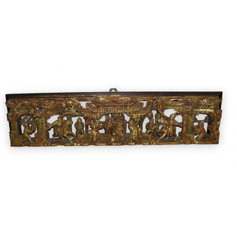  Bas-relief chinois sculpté et doré sur  Moinat SA  - Antiquités décoration