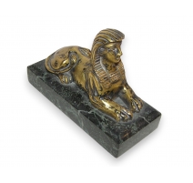 Bronze "Sphinx" sur socle en marbre vert