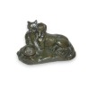 Bronzeskulptur „Hund und Katze“, signiert mit „T. CARTIER“ auf „Moinat SA“ – Antiquitäten und Dekorationsgegenstände