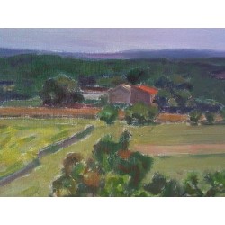 Tableau \"La Campagne\", signé CHINET