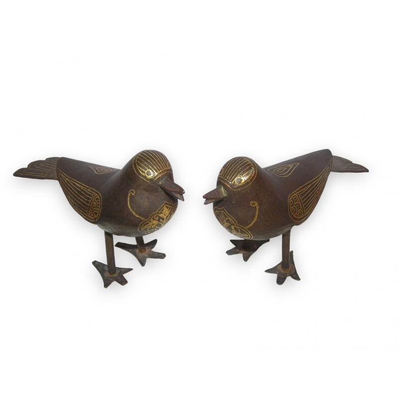 Paire d\'oiseaux en fer