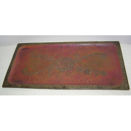 Tray in pressed metal signed