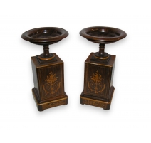 Paire de coupes Charles X en bois
