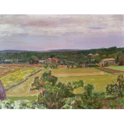 Tableau \"La Campagne\", signé CHINET