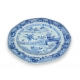 Assiette en porcelaine, décor bleu