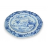 Assiette en porcelaine, décor bleu