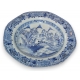 Assiette en porcelaine, décor bleu