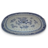 Plat en porcelaine, décor bleu-blanc