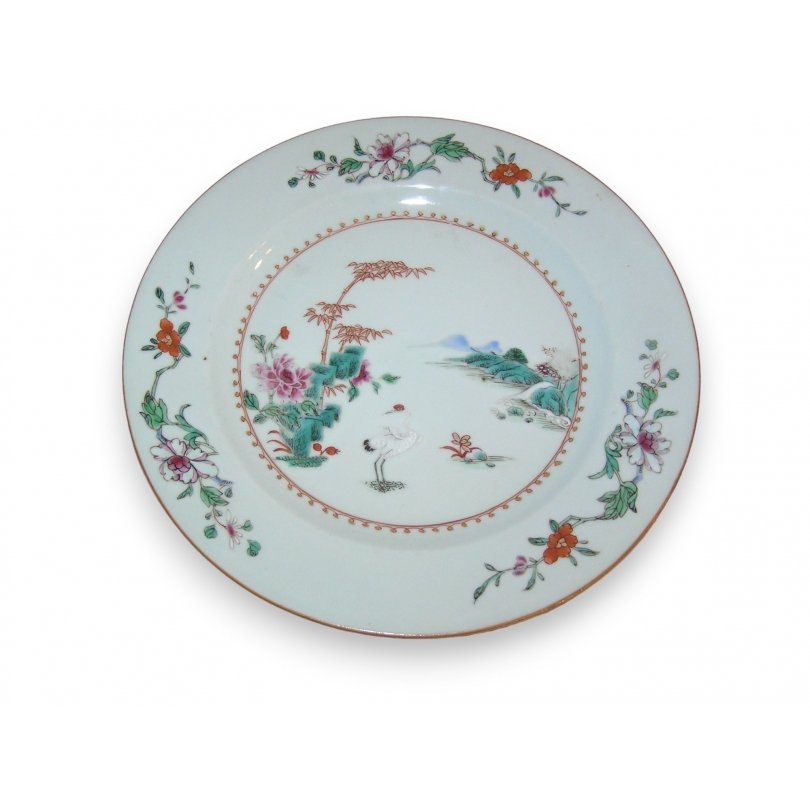 Assiette en porcelaine , Famille rose