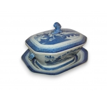 Soupière avec présentoir en porcelaine