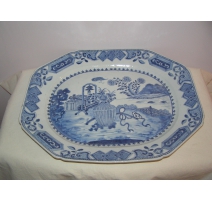 Porcelain dish, decorated in blue/white,