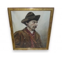 Aquarelle "Le Postier", signée M. CELLERIE