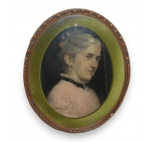 Huile sur toile portrait de femme
