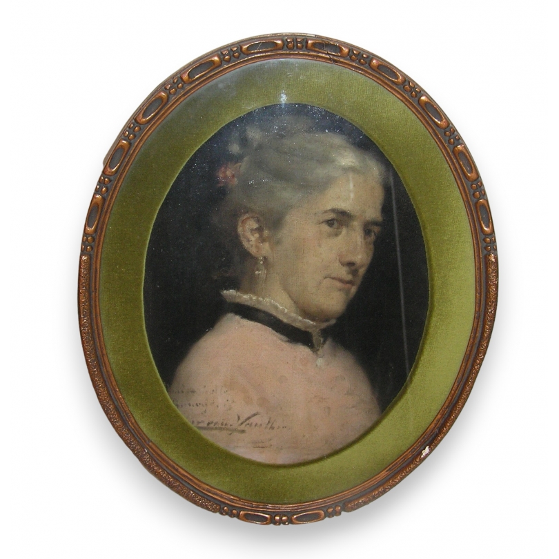 Huile sur toile portrait de femme