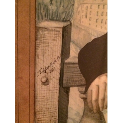 Aquarellporträt „Jean-Baptiste De“ von Moinat SA – Antiquitäten und Dekoration – Gouachen, Aquarelle, Pastelle