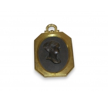 Petite plaque en bronze "Portrait"