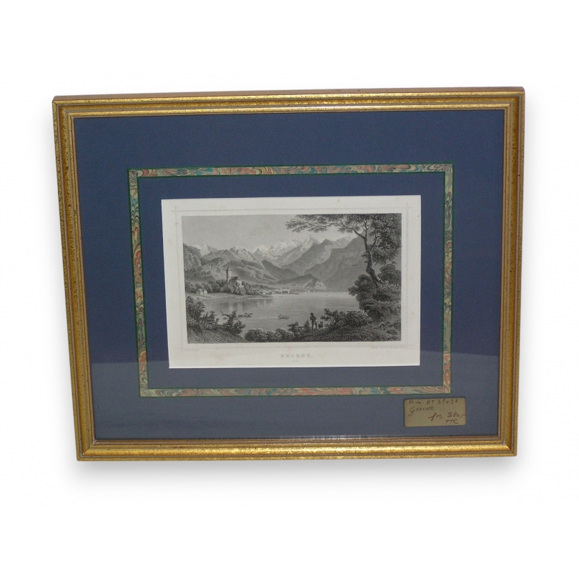 Gravure de Brienz  sur Moinat SA  - Antiquités décoration -  Gravures, Lithos