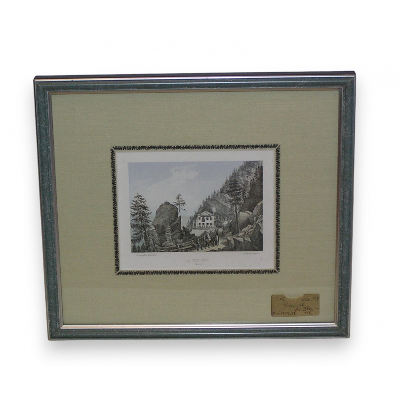 Gravure "La Tête Noire, Valais"  sur Moinat SA  - Antiquités décoration -  Gravures, Lithos
