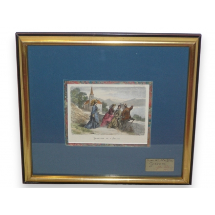 Engraving ‘Terrasse de l’Eglise’ by Moinat SA – Antiques and decorative items – Engravings, lithographs