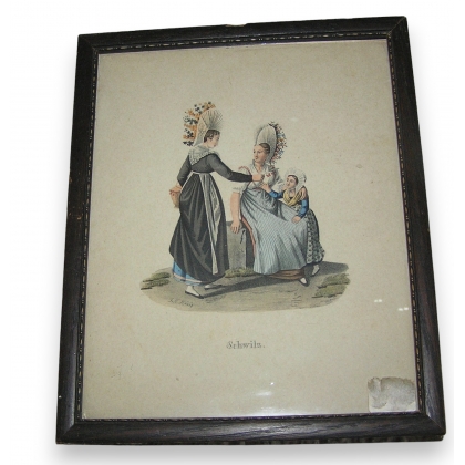 Engraving entitled ‘Schwitz’, signed by König, on Moinat SA – Antiques and decorative items – Engravings, lithographs