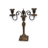 Silver-coloured metal 2-candle candlestick from Moinat SA – Antiques and home décor