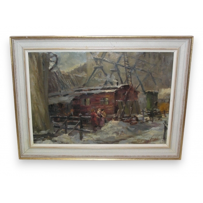 Huile sur toile \"Personnage\", signée,