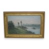 Paintings | Oil on canvas ‘Rivière’, gilded frame, Moinat SA  – Antiques and home décor