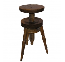 Tabouret d'horloger en noyer