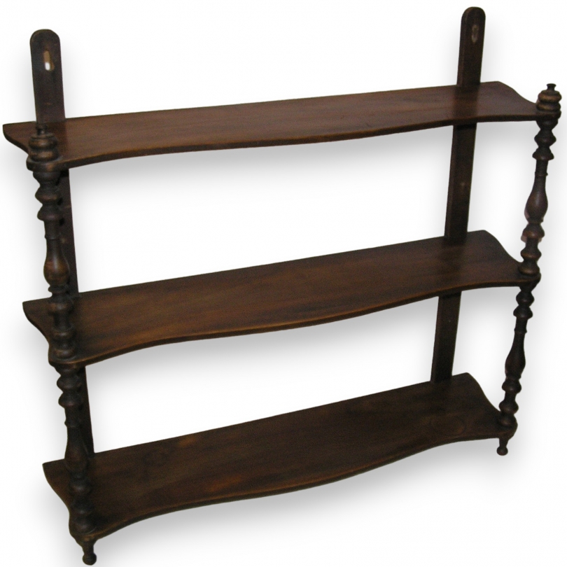 Turned walnut shelf, Switzerland, at Moinat SA – Antiques and home décor