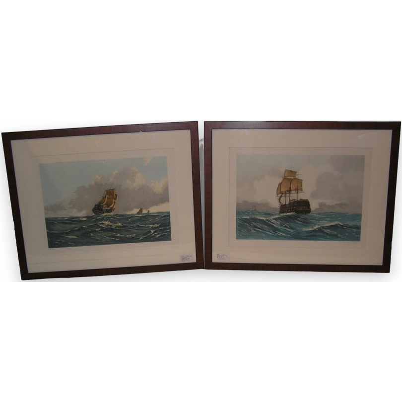 Ein Paar Stiche „Marine“ von Moinat SA – Antiquitäten und Dekoration – Stiche, Lithografien