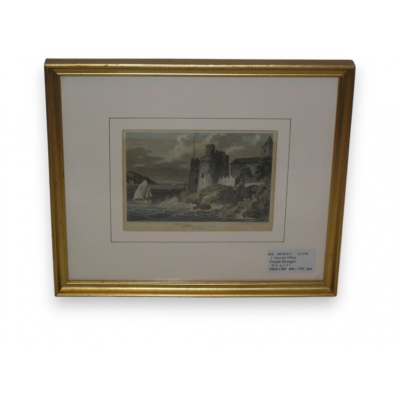 Engraving of "Dartmouth Castle" by Moinat SA – Antiques and decorative items – Engravings, lithographs