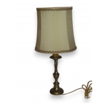 Lampe laiton,abat-jour parchemin