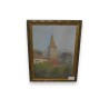 Paintings | Oil on cardboard “Village View” Moinat SA  – Antiques and home décor