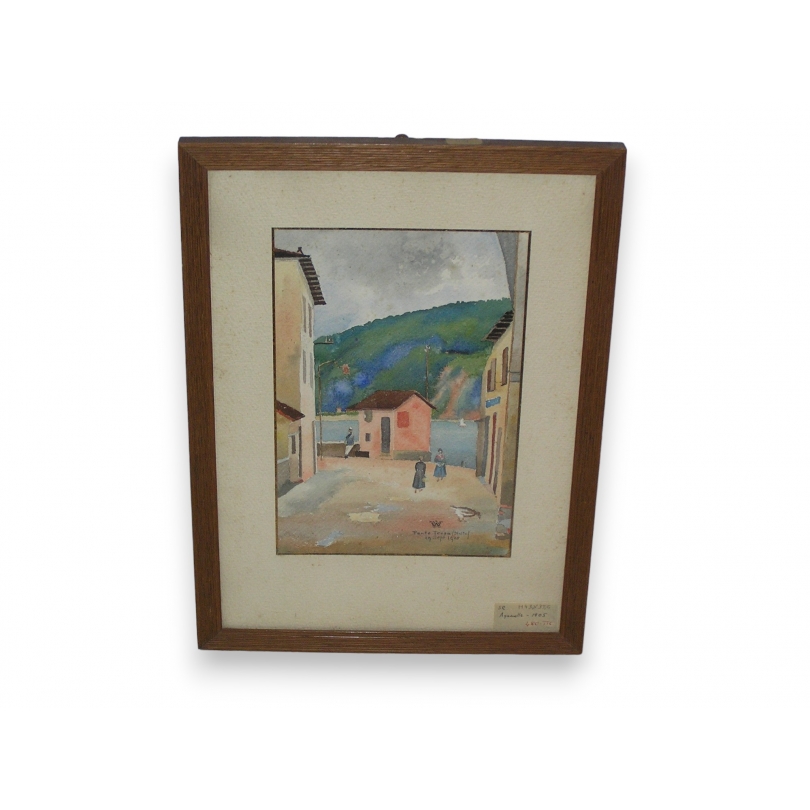 Aquarelle "Ponte Tresa, Italie"