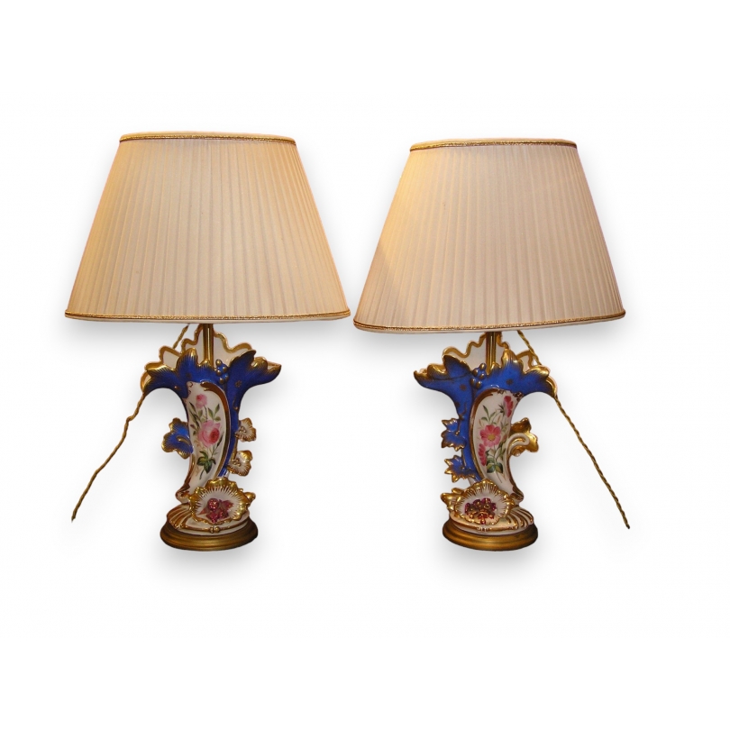  Paire de lampes en porcelaine, Paris sur  Moinat SA  - Antiquités décoration