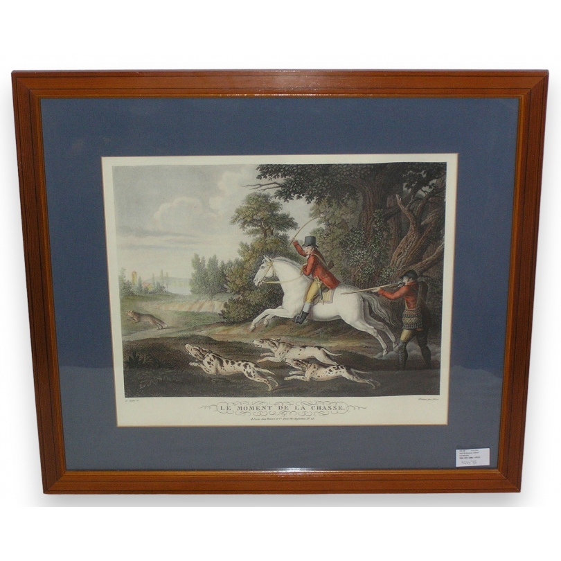 Paire de gravures "Chasse", reproduction