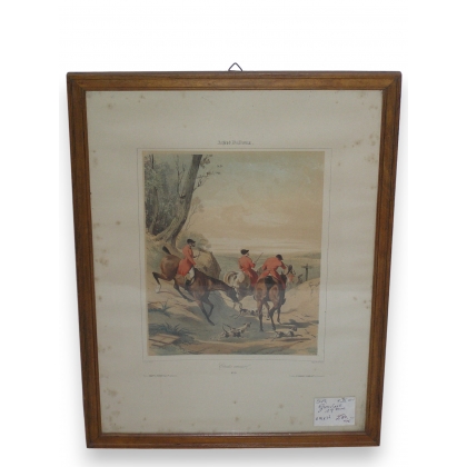 Engraving entitled ‘Chasse à courre’, signed ‘DE’, on Moinat SA – Antiques and decorative items – Engravings, lithographs