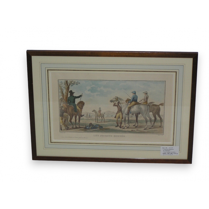 Gravure de VERNET "Les Jockeys montés"