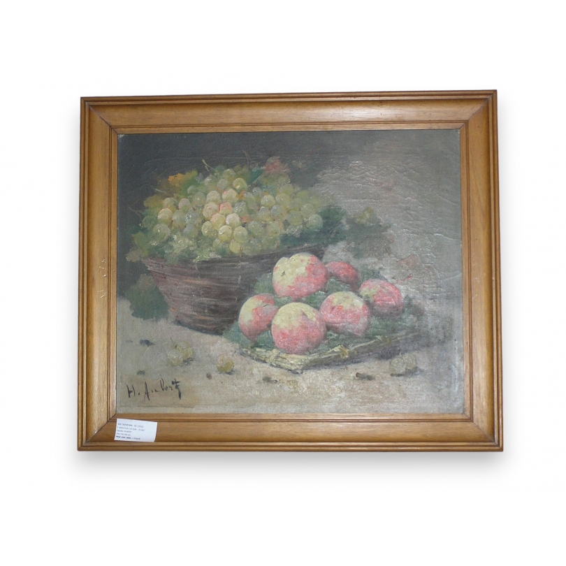 Paire de tableaux "Fruits" signées H. AUBERT