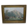 Paintings | Oil on cardboard ‘Bernese Village’ Moinat SA  – Antiques and home décor